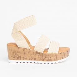 Wild Diva Shoes Comfy Knitted Cork Wedges Newest Arrivals