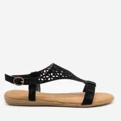 Bamboo Shoes Newest Arrivals Comfy Laser Cut Buckled Sandals