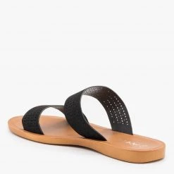 Anna Shoes Comfy Laser Cut Slip On Sandals Newest Arrivals