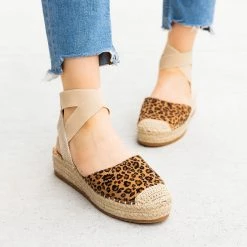 Top Moda Comfy Leopard Print Espadrille Flatforms
