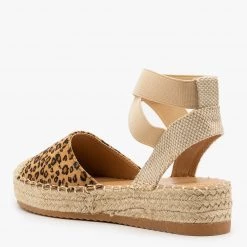 Top Moda Comfy Leopard Print Espadrille Flatforms