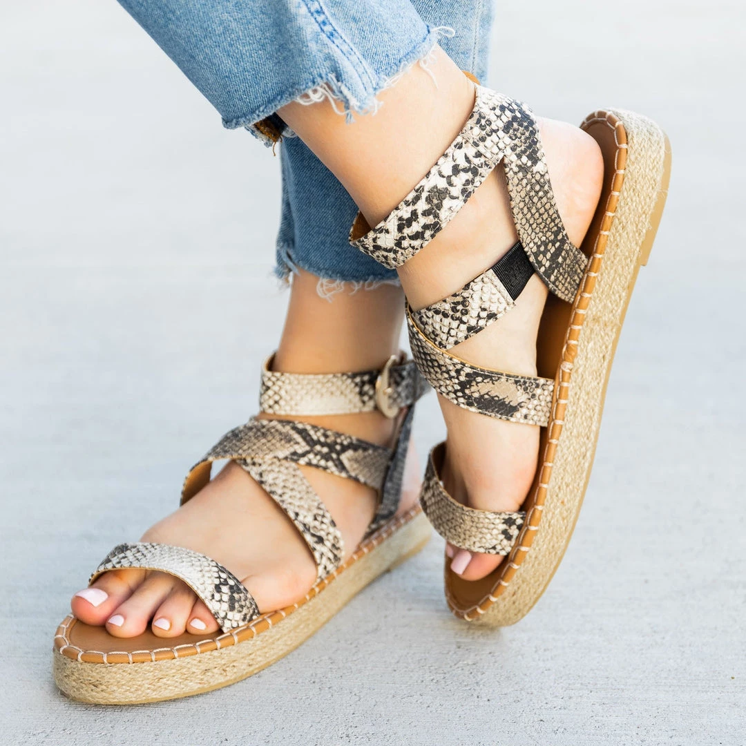 Qupid Shoes Newest Arrivals Comfy Snake Print Espadrille Sandals 2 Qupid Shoes Newest Arrivals Comfy Snake Print Espadrille Sandals
