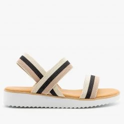 Bamboo Shoes Comfy Striped Elastic Sandals