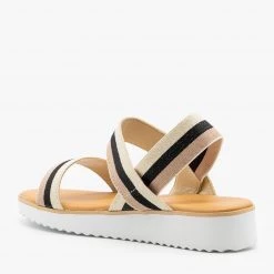 Bamboo Shoes Comfy Striped Elastic Sandals