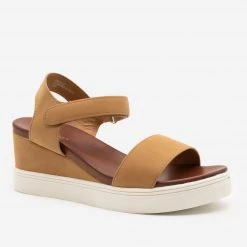 Bamboo Shoes Newest Arrivals Comfy Velcro Clasp Sandal Wedges