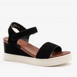 Bamboo Shoes Newest Arrivals Comfy Velcro Clasp Sandal Wedges