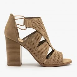 Soda Shoes Contemporary Cutout Pinhole Heels