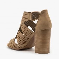 Soda Shoes Contemporary Cutout Pinhole Heels