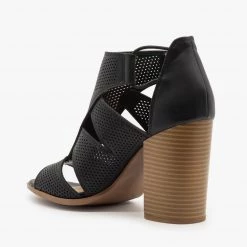 Soda Shoes Contemporary Cutout Pinhole Heels