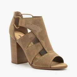 Soda Shoes Contemporary Cutout Pinhole Heels