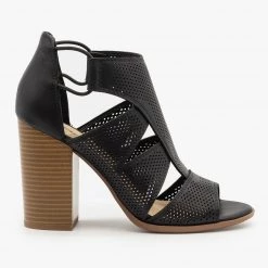 Soda Shoes Contemporary Cutout Pinhole Heels