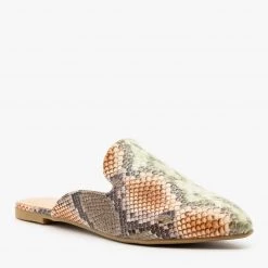Weeboo Newest Arrivals Contemporary Snake Print Mules