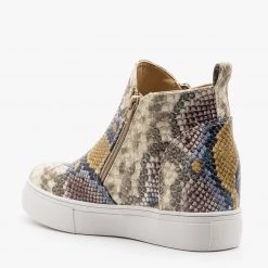 Nature Breeze Contemporary Snake Sneaker Wedges 5 Nature Breeze Contemporary Snake Sneaker Wedges