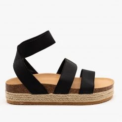 Forever Cork Espadrille Elastic Sandals