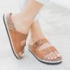 Anna Shoes Cork/Espadrille Trim Buckle Slides