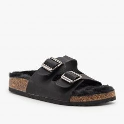 Refresh Newest Arrivals Cork Faux Fur Buckle Slides 21 Refresh Newest Arrivals Cork Faux Fur Buckle Slides