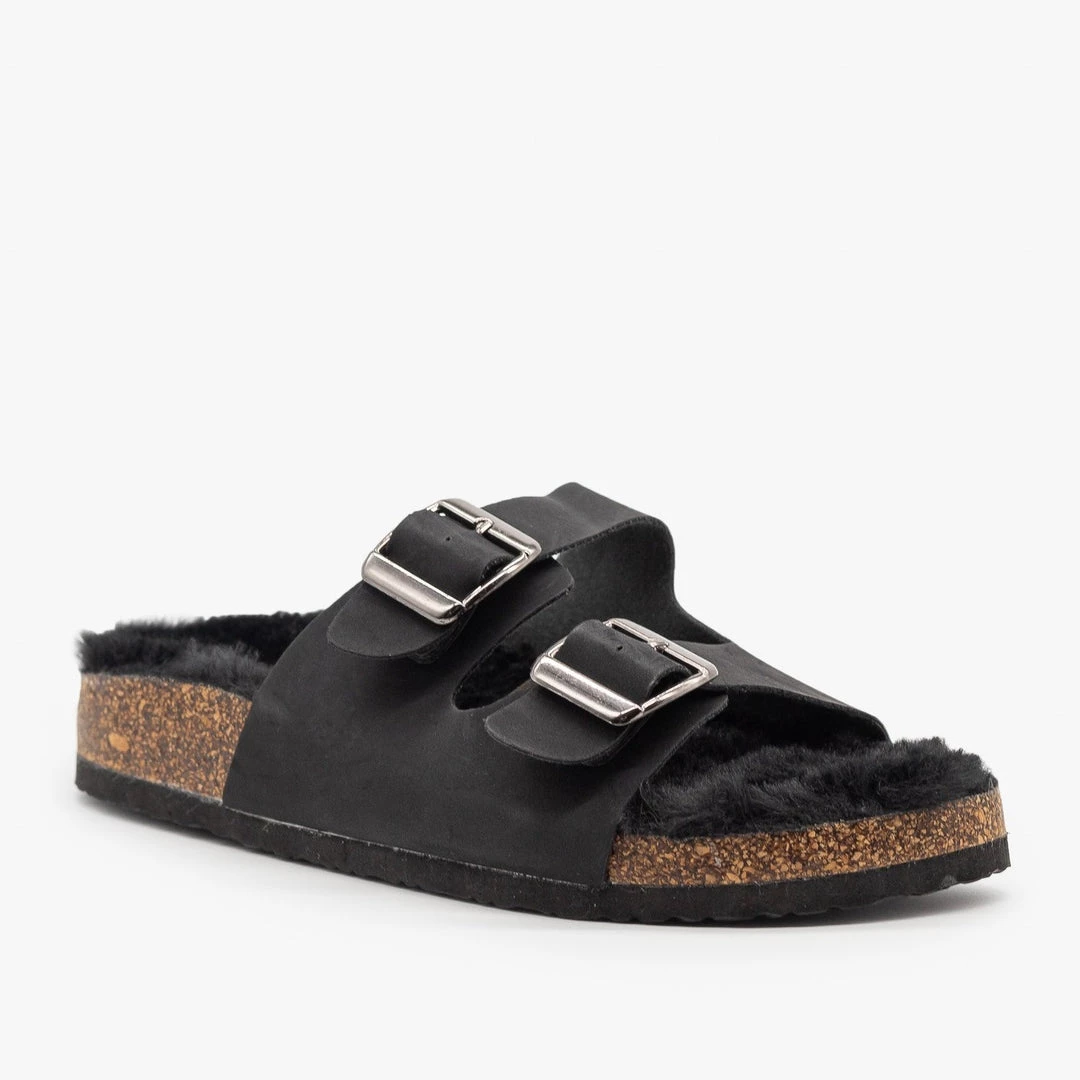 Refresh Newest Arrivals Cork Faux Fur Buckle Slides 10 Refresh Newest Arrivals Cork Faux Fur Buckle Slides