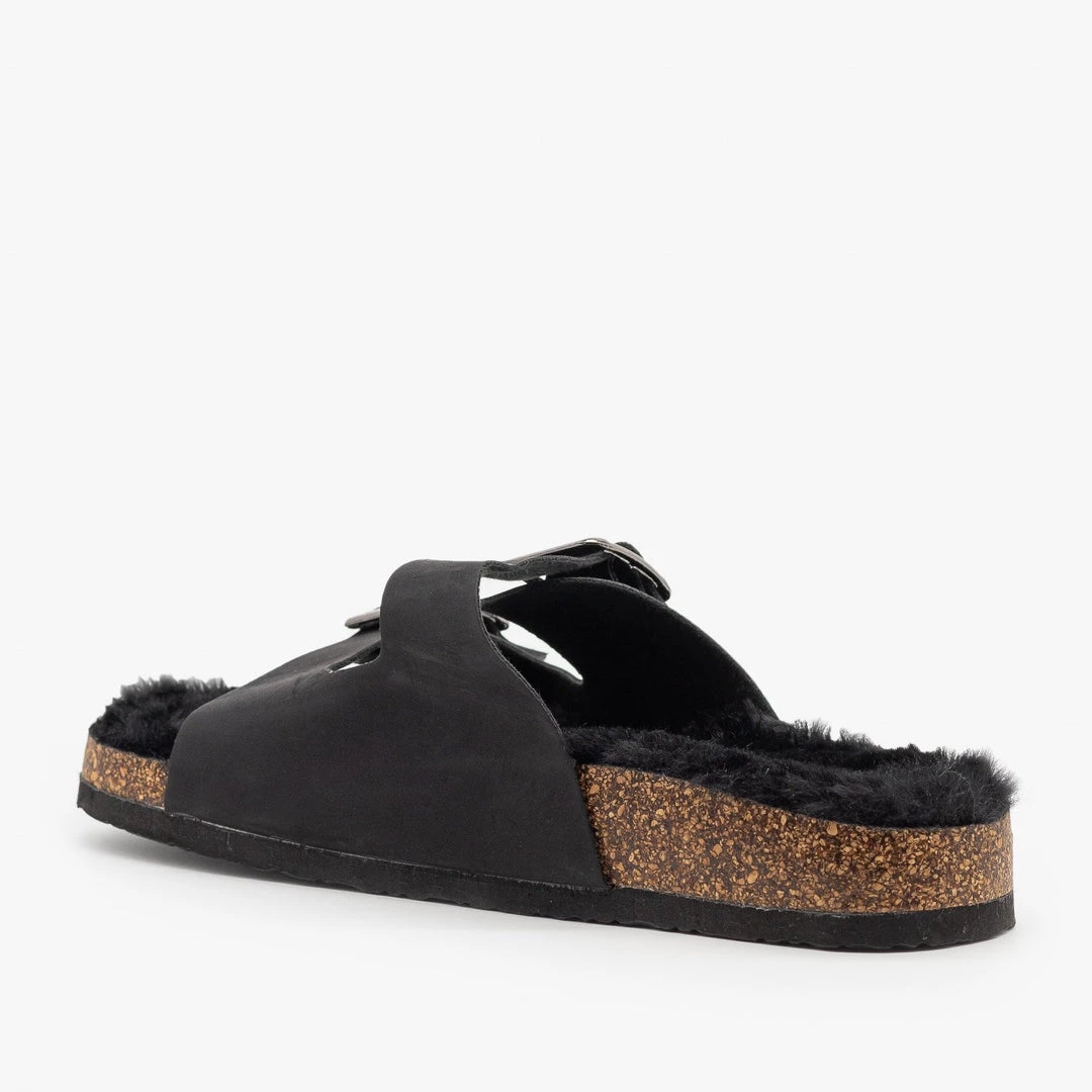 Refresh Newest Arrivals Cork Faux Fur Buckle Slides 12 Refresh Newest Arrivals Cork Faux Fur Buckle Slides