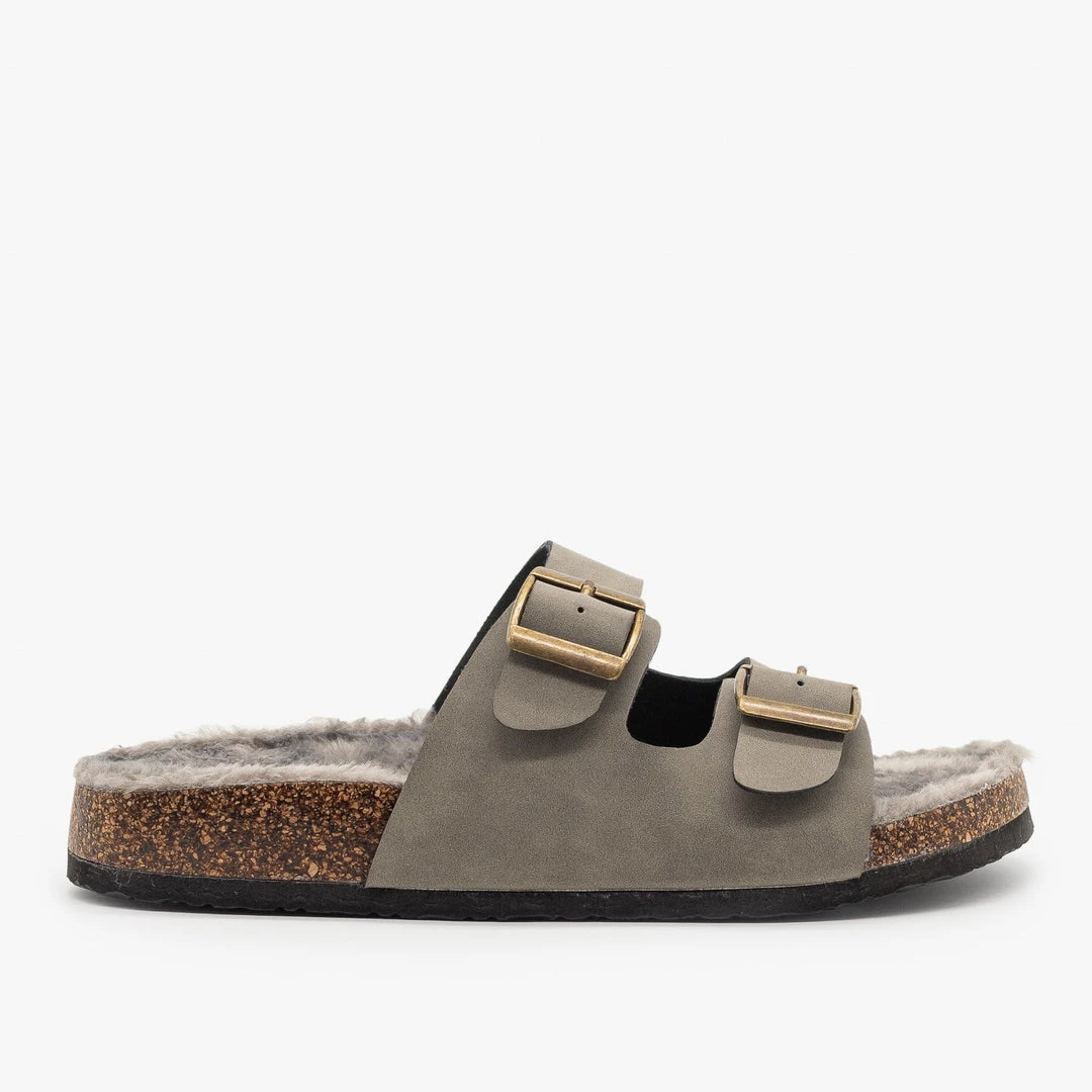 Refresh Newest Arrivals Cork Faux Fur Buckle Slides 5 Refresh Newest Arrivals Cork Faux Fur Buckle Slides