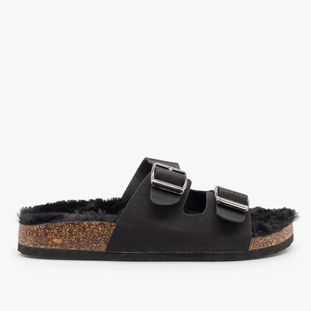 Refresh Newest Arrivals Cork Faux Fur Buckle Slides 11 Refresh Newest Arrivals Cork Faux Fur Buckle Slides