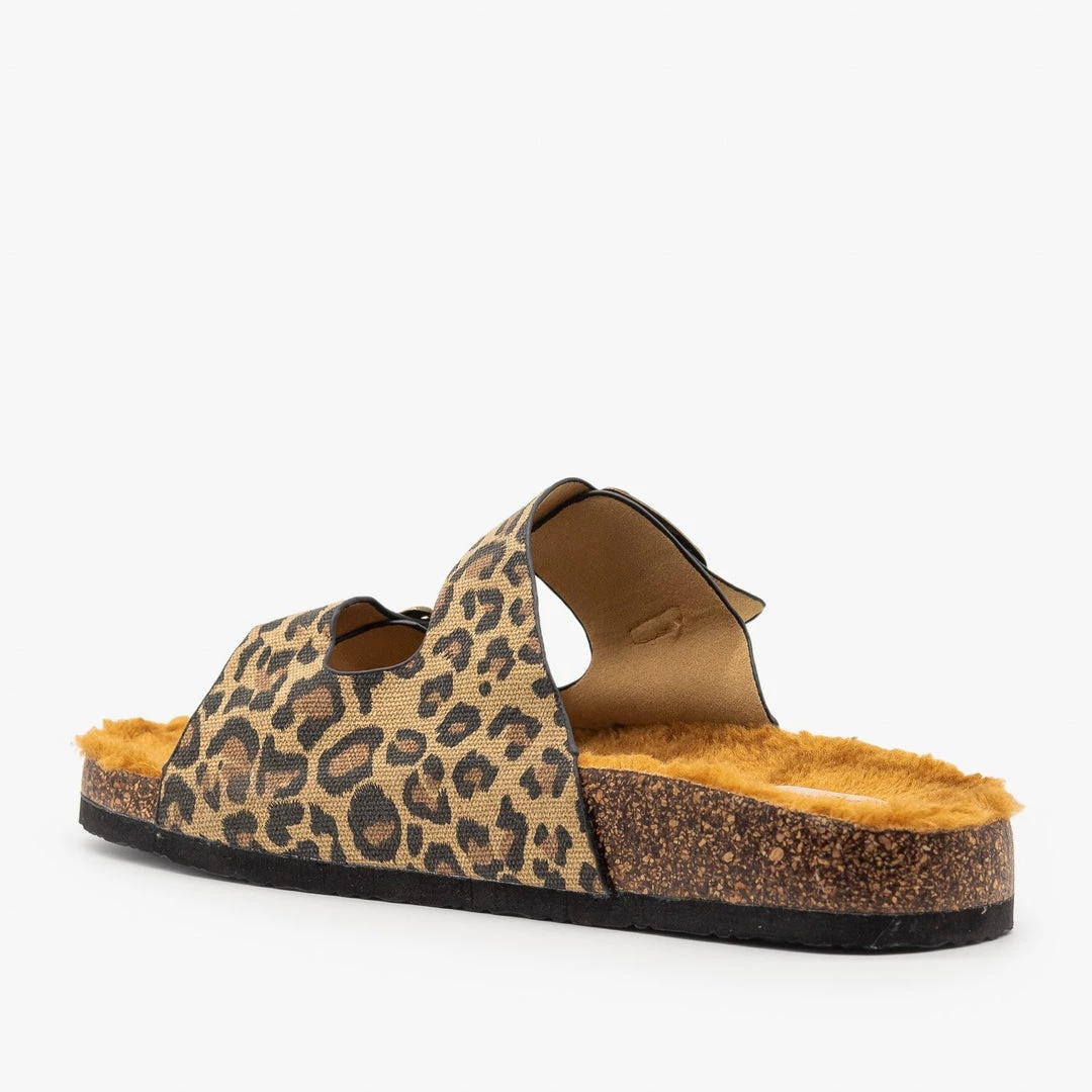 Refresh Newest Arrivals Cork Faux Fur Buckle Slides 3 Refresh Newest Arrivals Cork Faux Fur Buckle Slides