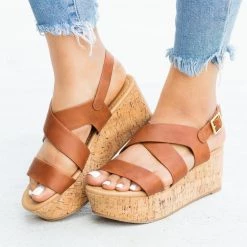 Soda Shoes Newest Arrivals Cork Flatform Wedges
