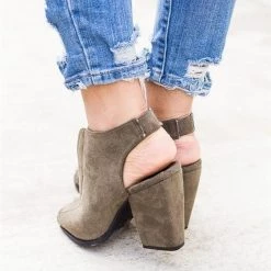 Qupid Shoes Corset Lace-Up Peep Toe Heels Newest Arrivals