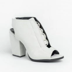 Qupid Shoes Corset Lace-Up Peep Toe Heels Newest Arrivals