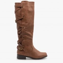 Glaze Newest Arrivals Corset-Style Criss Cross Riding Boots