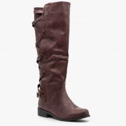 Glaze Newest Arrivals Corset-Style Criss Cross Riding Boots