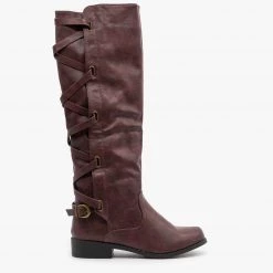 Glaze Newest Arrivals Corset-Style Criss Cross Riding Boots