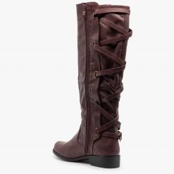 Glaze Newest Arrivals Corset-Style Criss Cross Riding Boots