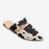 Mata Cow Print Cut Out Mules