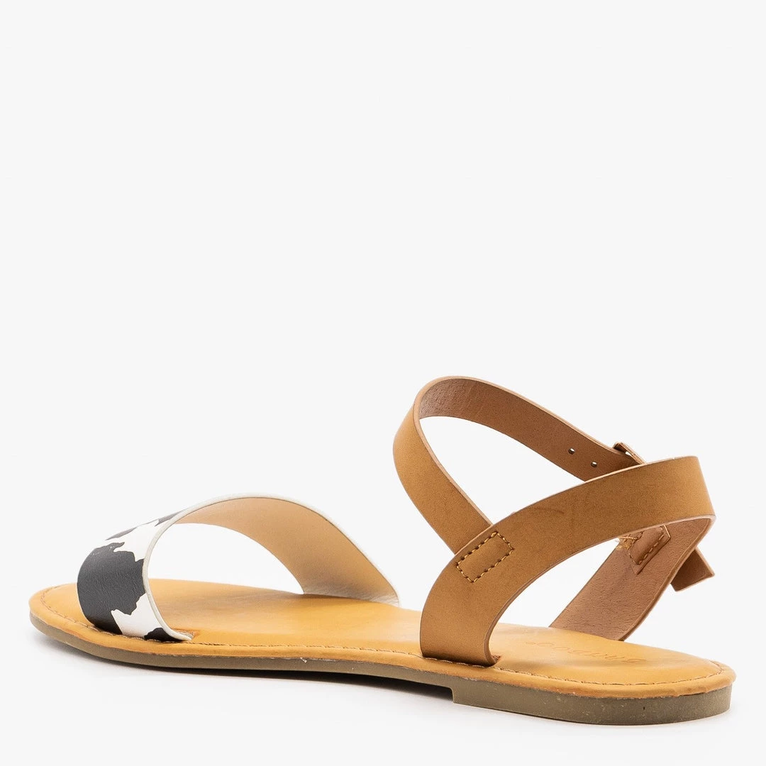 Bamboo Shoes Cow Print Slingback Buckled Sandals Newest Arrivals 3 Bamboo Shoes Cow Print Slingback Buckled Sandals Newest Arrivals