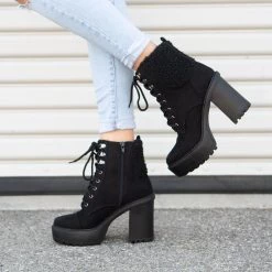 Soda Shoes Cozy Combat Booties