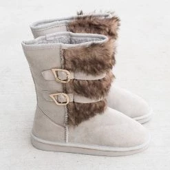 Silver Drew Newest Arrivals Cozy Double Buckle Booties