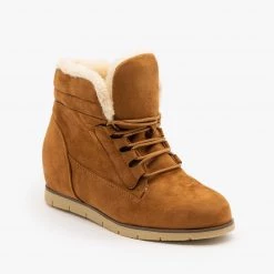 Lucita Shoes Cozy Faux Fur Bootie Wedges Newest Arrivals