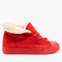 Via Pinky Cozy Faux Sherpa Fashion Sneakers Newest Arrivals