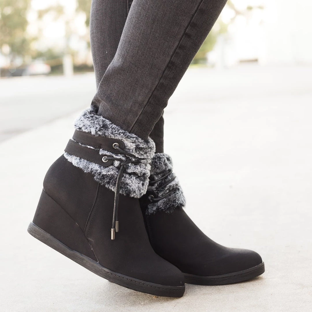Lovmark Newest Arrivals Cozy Lined Wedge Booties 2 Lovmark Newest Arrivals Cozy Lined Wedge Booties
