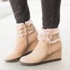 Lovmark Newest Arrivals Cozy Lined Wedge Booties