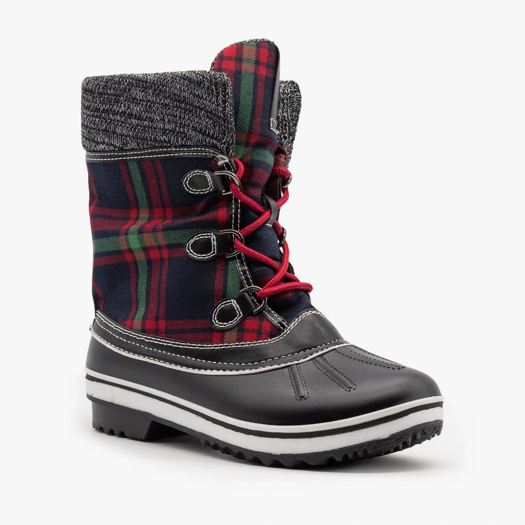 Forever Newest Arrivals Cozy Plaid Winter Boots 1 Forever Newest Arrivals Cozy Plaid Winter Boots