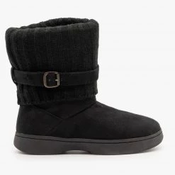 Bamboo Shoes Cozy Sweater-Cuffed Belted Booties