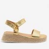 Olivia Miller Cracked Metallic Espadrille Sandals Newest Arrivals