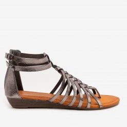 Olivia Miller Cracked Metallic Low Wedge Sandals Newest Arrivals 9 Olivia Miller Cracked Metallic Low Wedge Sandals Newest Arrivals