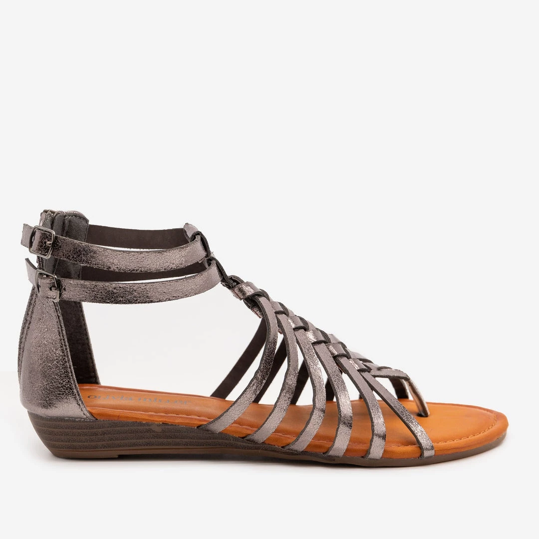 Olivia Miller Cracked Metallic Low Wedge Sandals Newest Arrivals 4 Olivia Miller Cracked Metallic Low Wedge Sandals Newest Arrivals