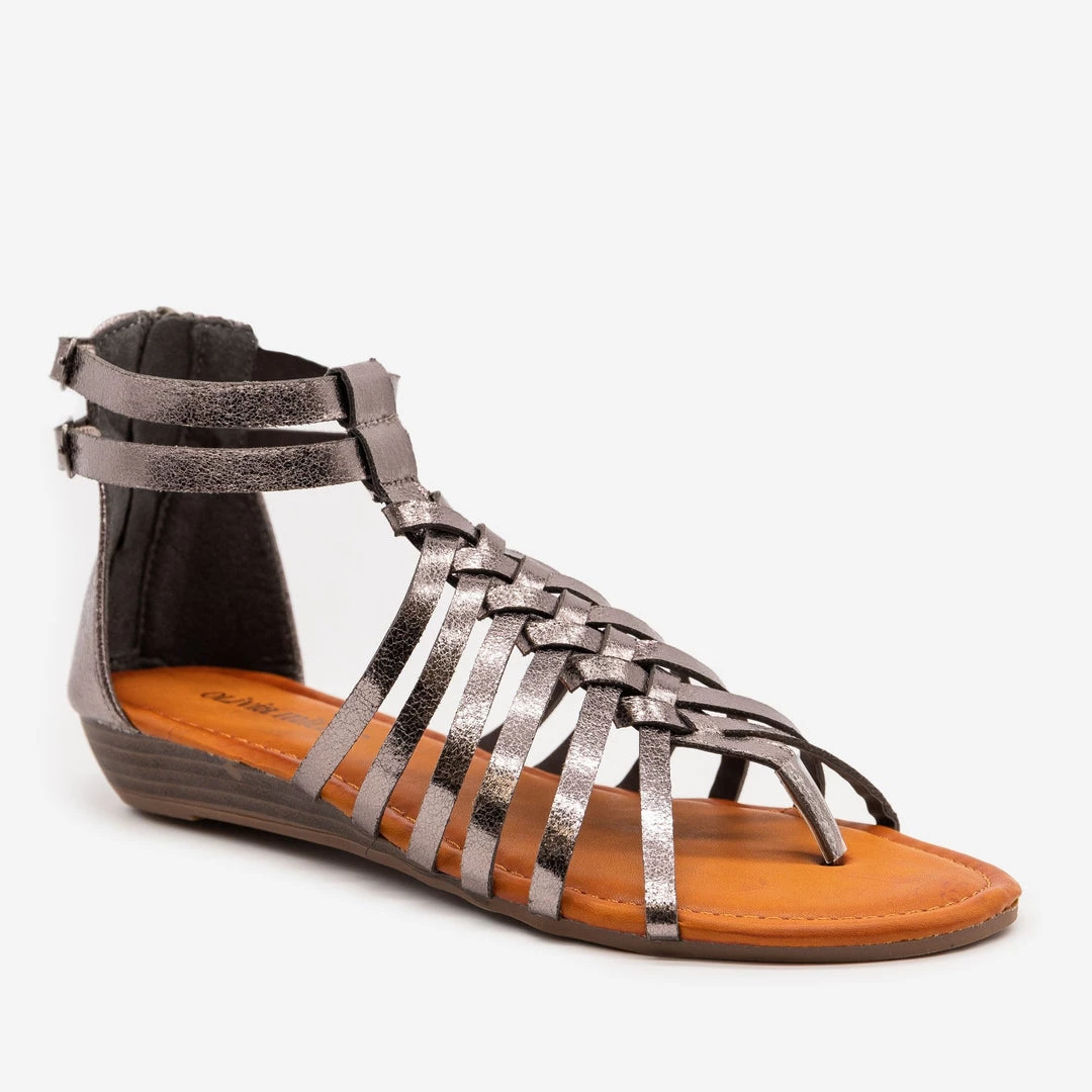 Olivia Miller Cracked Metallic Low Wedge Sandals Newest Arrivals 5 Olivia Miller Cracked Metallic Low Wedge Sandals Newest Arrivals