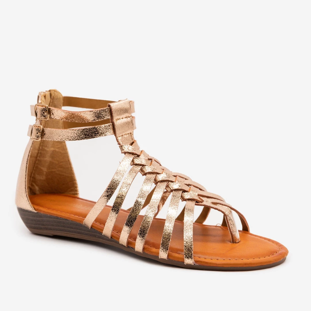 Olivia Miller Cracked Metallic Low Wedge Sandals Newest Arrivals 2 Olivia Miller Cracked Metallic Low Wedge Sandals Newest Arrivals