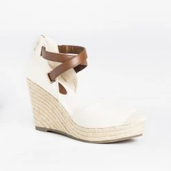 Refresh Criss-Cross Ankle Strap Espadrille Wedges FINAL SALE