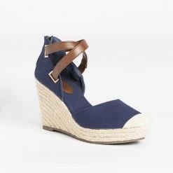 Refresh Criss-Cross Ankle Strap Espadrille Wedges FINAL SALE