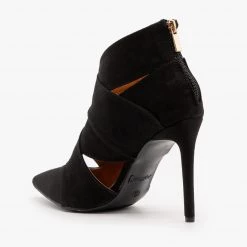 Anne Michelle Criss-Cross Black Stiletto Booties Newest Arrivals